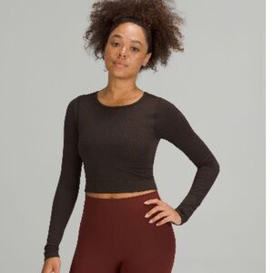 Lululemon ebb to street long sleeve crop top